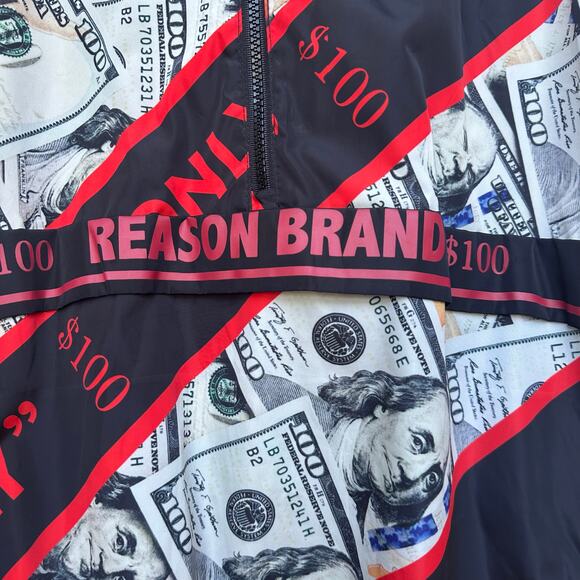 Reason Brand “Cash Only” Windbreaker Jacket - Size L - Picture 4 of 7